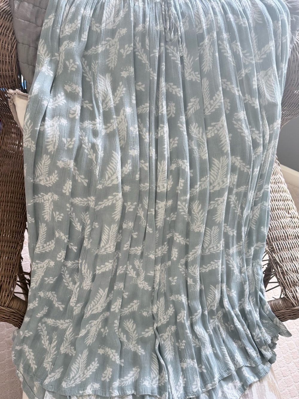 Orvis Light Blue and White Floral Skirt